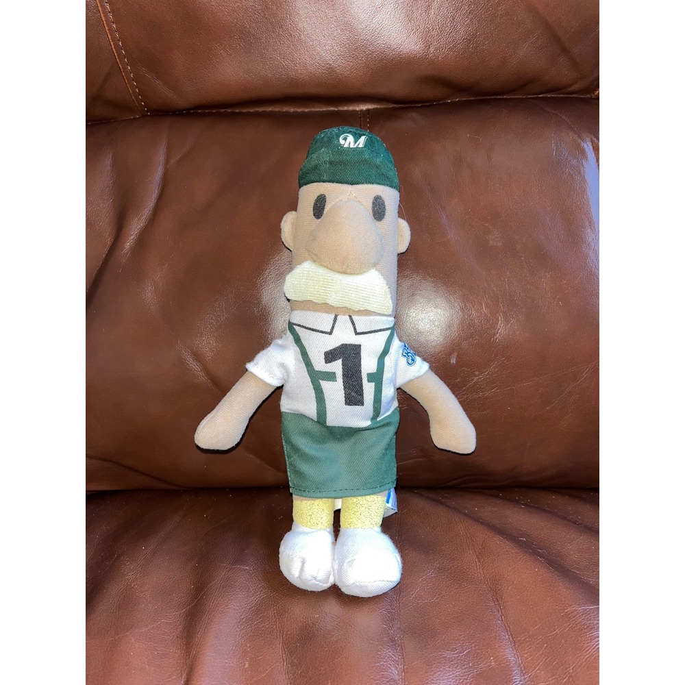 Milwaukee Brewers Baseball Player Mascot Plush Stuffed Toy #1 Green Hat